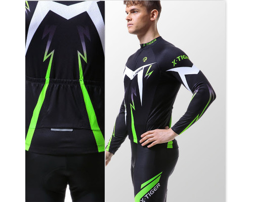 Вело костюм для мужчин X-Тiger XM-CT-013 кофта с длинным рукавом штаны Green XXL