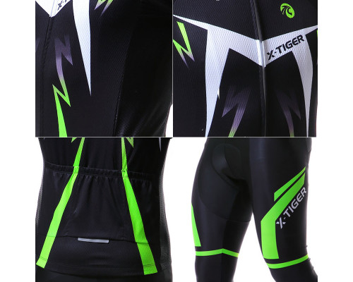 Вело костюм для мужчин X-Тiger XM-CT-013 кофта с длинным рукавом штаны Green XXL