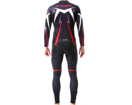 Вело костюм для мужчин X-Тiger XM-CT-013 кофта с длинным рукавом штаны Red XXL