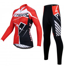 Вело костюм женский X-Тiger XW-CT-154 кофта с длинным рукавом штаны Red 2XL