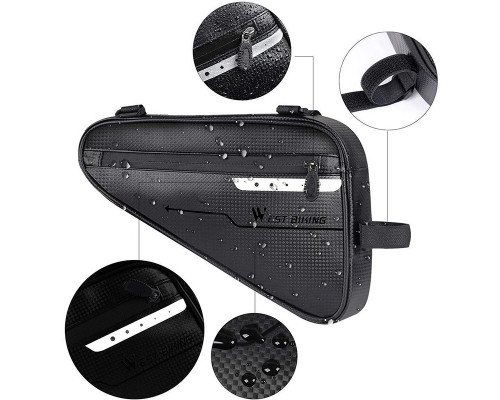 Сумка велосипедная West Biking 0707220 треуголный под раму Black