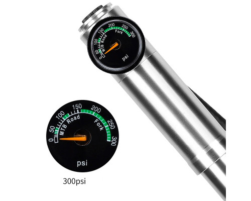 Насос велосипедный West Biking 0711068 Ручной с индикатором Silver