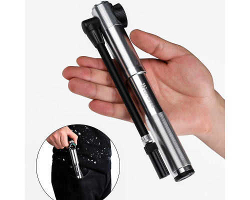 Насос велосипедный West Biking 0711068 Ручной с индикатором Silver