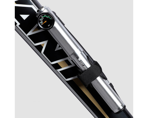 Насос велосипедный West Biking 0711068 Ручной с индикатором Silver