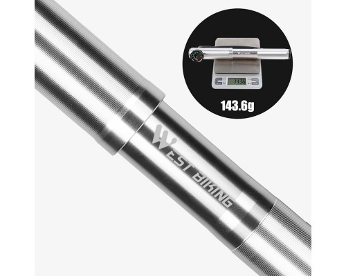 Насос велосипедный West Biking 0711068 Ручной с индикатором Silver