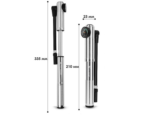 Насос велосипедный West Biking 0711068 Ручной с индикатором Silver