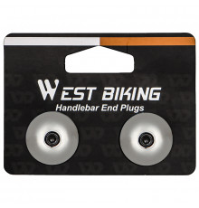 Заглушки в руль West Biking YP0804058 Silver