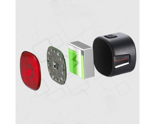 Фонарь велосипедный West Biking YP0701409-WT09 задний велогабарит умный велофонарь
