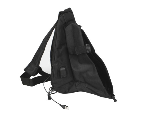 Рюкзак на одно плечо 905 вместительная с USB портом водонепроницаемая Black