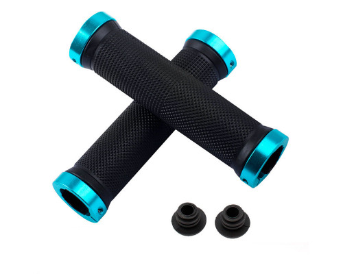 Резиновые грипсы / Велосипедные ручки West Biking 0804004 Black + Blue
