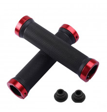 Резиновые грипсы / Велосипедные ручки West Biking 0804004 Black + Red