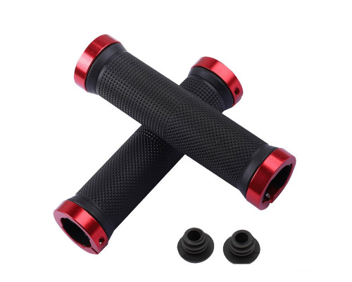 Резиновые грипсы / Велосипедные ручки West Biking 0804004 Black + Red