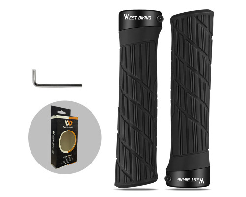 Грипсы велосипедные West Biking YP0804063 с двумя замками ручки на руль Black