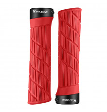 Грипсы велосипедные West Biking YP0804063 с двумя замками ручки на руль Red