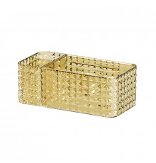 Настольная коробка-органайзер 3329 для салфеток прямоугольный пластковый 24*12*8.9 см Gold