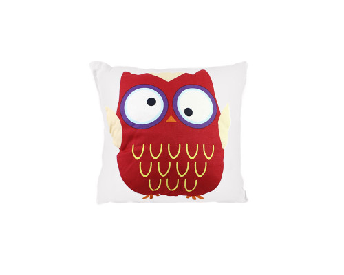 Детская хлопковая подушка BP-30 Совушка 30*30см Red + Beige