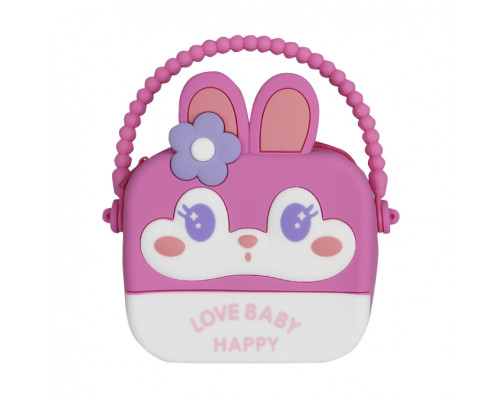 Детская сумка AG-028 Кролик через плечо на одно отделения с ремешком силиконовая Pink