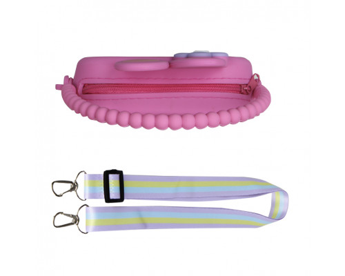 Детская сумка AG-028 Кролик через плечо на одно отделения с ремешком силиконовая Pink