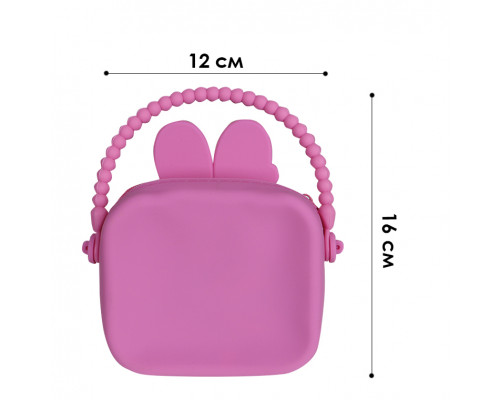 Детская сумка AG-028 Кролик через плечо на одно отделения с ремешком силиконовая Pink