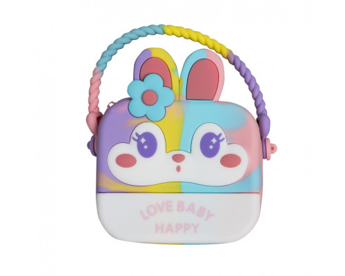 Детская сумка AG-028 Кролик через плечо на одно отделения с ремешком силиконовая Rainbow