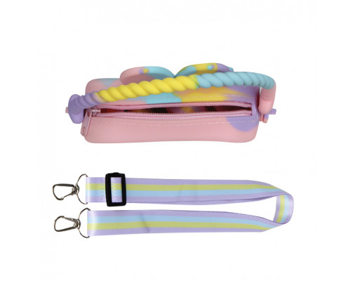 Детская сумка AG-028 Кролик через плечо на одно отделения с ремешком силиконовая Rainbow