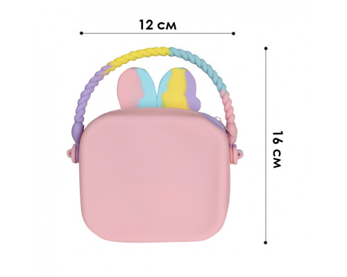 Детская сумка AG-028 Кролик через плечо на одно отделения с ремешком силиконовая Rainbow