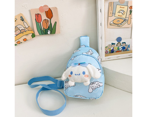 Детская сумка TD-34 Kuromi с аниме через плечо на одно отделение с ремешком Blue