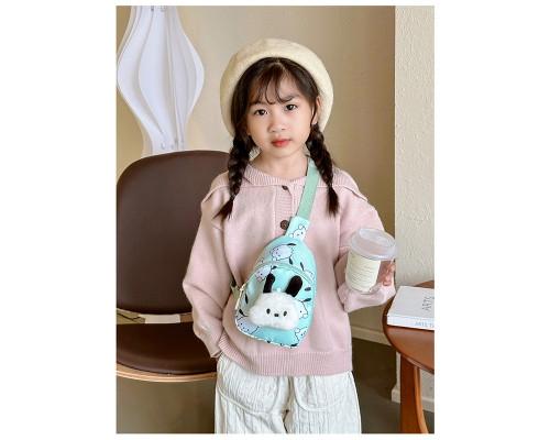 Детская сумка TD-34 Kuromi с аниме через плечо на одно отделение с ремешком Turquoise