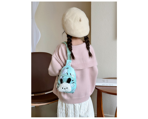 Детская сумка TD-34 Kuromi с аниме через плечо на одно отделение с ремешком Turquoise