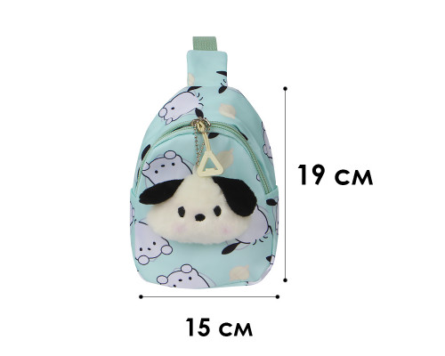 Детская сумка TD-34 Kuromi с аниме через плечо на одно отделение с ремешком Turquoise