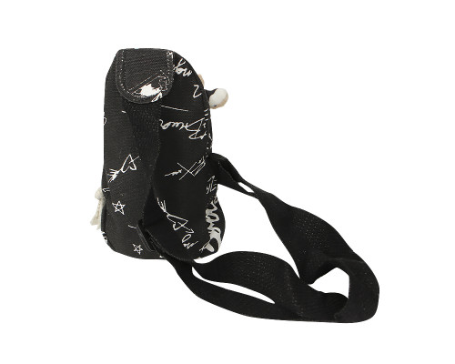 Детская нагрудная сумка рюкзак A-407 Cow на одно отделение с ремешком  Black