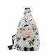 Детская нагрудная сумка рюкзак A-407 Cow на одно отделение с ремешком  White