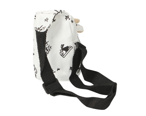 Детская нагрудная сумка рюкзак A-407 Cow на одно отделение с ремешком  White