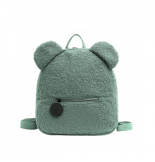 Детский рюкзак 6791 на одно отделение с внешним карманом ремешком и ушками Green