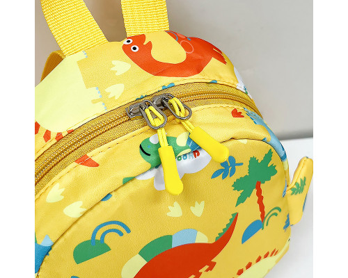 Детский рюкзак A-1025 Dinosaur на одно отделение с ремешком Yellow