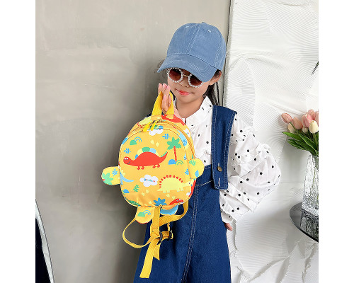 Детский рюкзак A-1025 Dinosaur на одно отделение с ремешком Yellow