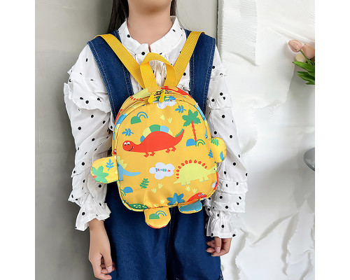 Детский рюкзак A-1025 Dinosaur на одно отделение с ремешком Yellow