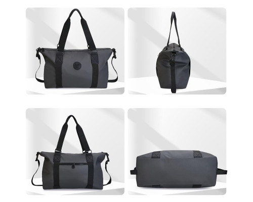 Сумка дорожная 66 спортивная с карманом снаружи с регулируемым плечевым ремнем Gray