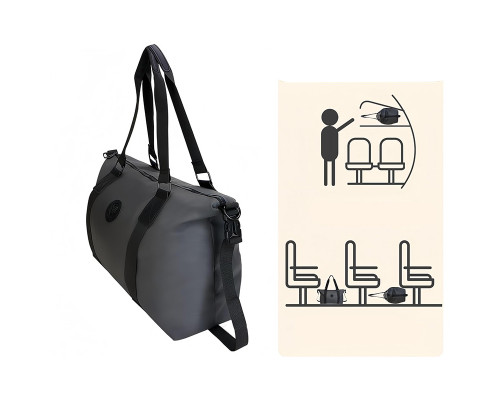 Сумка дорожная 66 спортивная с карманом снаружи с регулируемым плечевым ремнем Gray