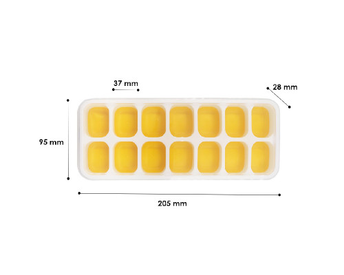 Силиконовая форма для льда CUMENSS AI-814 Cube 14 Yellow