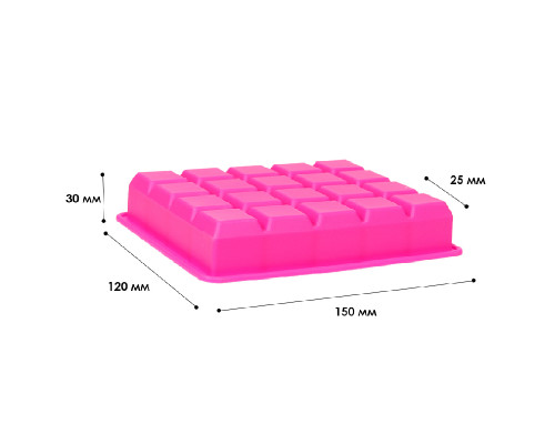 Силиконовая форма для льда CUMENSS AI-820 Cube 20 Pink