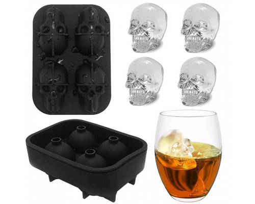 Силиконовая форма для льда CUMENSS Череп Black