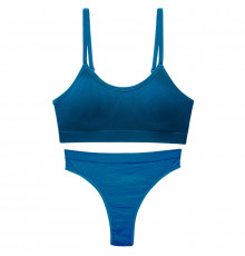 Бесшовный комплект женского белья в рубчик трусы и топ 6618# Туркус M 70/75 ABC