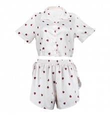 Женский комплект для дома и сна 2S5247B рубашка и шорты женская пижама белая с сердечками L