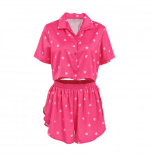 Женский комплект для дома и сна 2S5247B рубашка и шорты женская пижама розовая с сердечками S