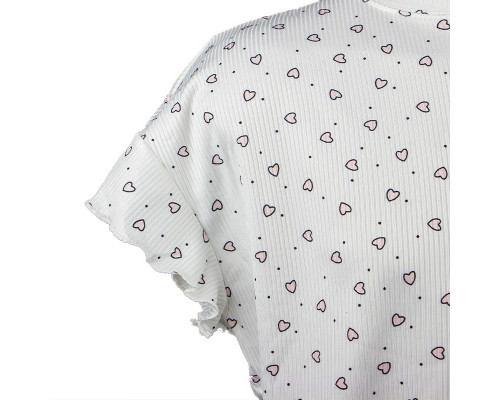 Женский комплект для дома и сна SM240426DHX6 футболка и шорты женская пижама белая с сердечками S