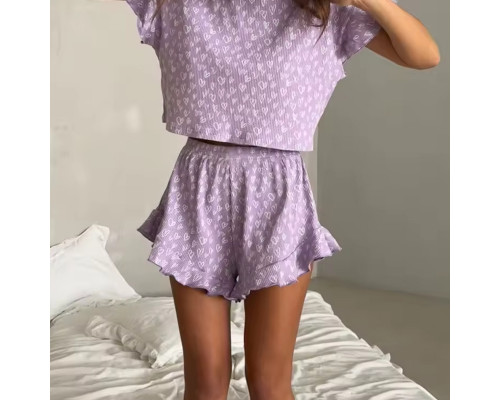 Женский комплект для дома и сна SM24302Y88DHX футболка и шорты женская пижама Purple XL