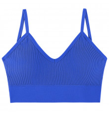 Топ женский в рубчик 08WX# с нерегулируемыми брителями съемные чашечки Синий M 70/75 ABC