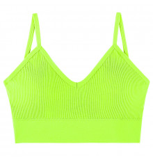 Топ женский в рубчик 08WX# с нерегулируемыми брителями съемные чашечки Яркий Лайм XL 85 ABC
