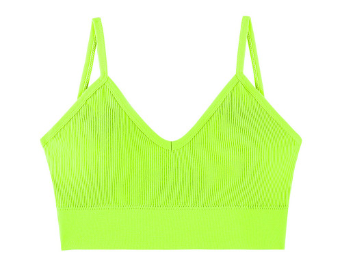 Топ женский в рубчик 08WX# с нерегулируемыми брителями съемные чашечки Яркий Лайм XL 85 ABC